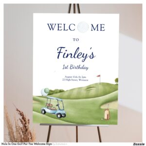 Hole In One Golf Par-Tee Welcome Sign