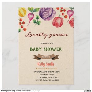 Home grown baby shower invitation