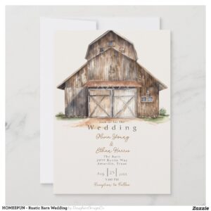 HOMESPUN - Rustic Barn Wedding Invitation