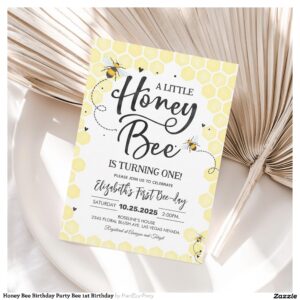 Honey Bee Birthday Party Bee 1st Birthday Invitation