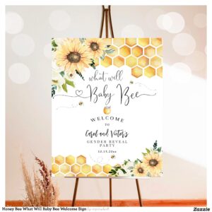 Honey Bee What Will Baby Bee Welcome Sign