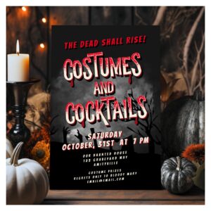 Horror Movie Poster Adult Halloween Party Invite