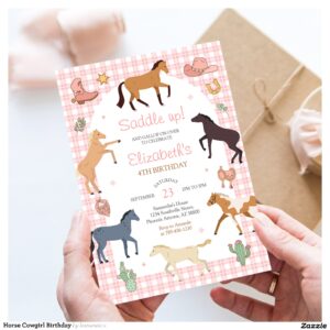 Horse Cowgirl Birthday Invitation