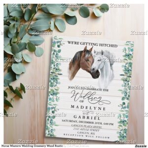 Horse Western Wedding Greenery Wood Rustic