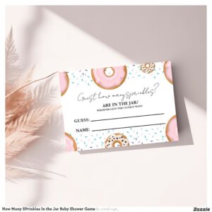 How Many SPrinkles In the Jar Baby Shower Game Enclosure Card