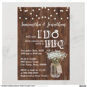 I do bbq wedding shower baby's breath rustic invitation