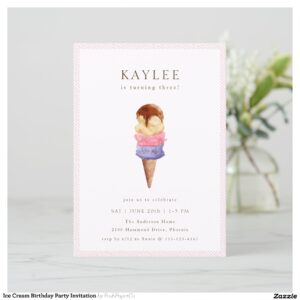 Ice Cream Birthday Party Invitation