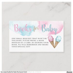 Ice cream books for baby Enclosure Card.