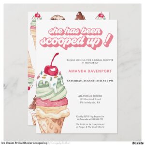 Ice Cream Bridal Shower scooped up Invitation