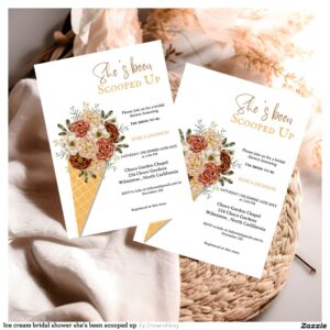 Ice cream bridal shower she's been scooped up invitation