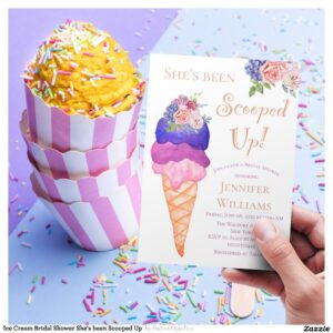 Ice Cream Bridal Shower She's been Scooped Up Invitation