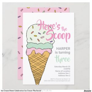Ice Cream Event Celebration Ice Cream The Social Invitation