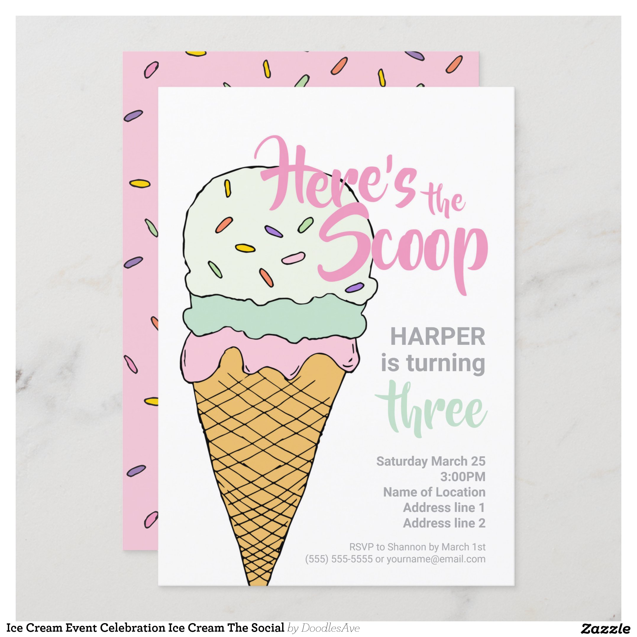Ice Cream Event Celebration Ice Cream The Social Invitation