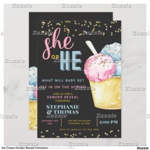 Ice Cream Gender Reveal Invitation