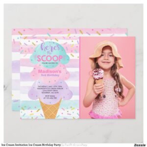 Ice Cream Invitation Ice Cream Birthday Party