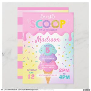 Ice Cream Invitation Ice Cream Birthday Party