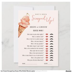 Ice Cream Scooped up Guess Who Bridal Shower game Invitation
