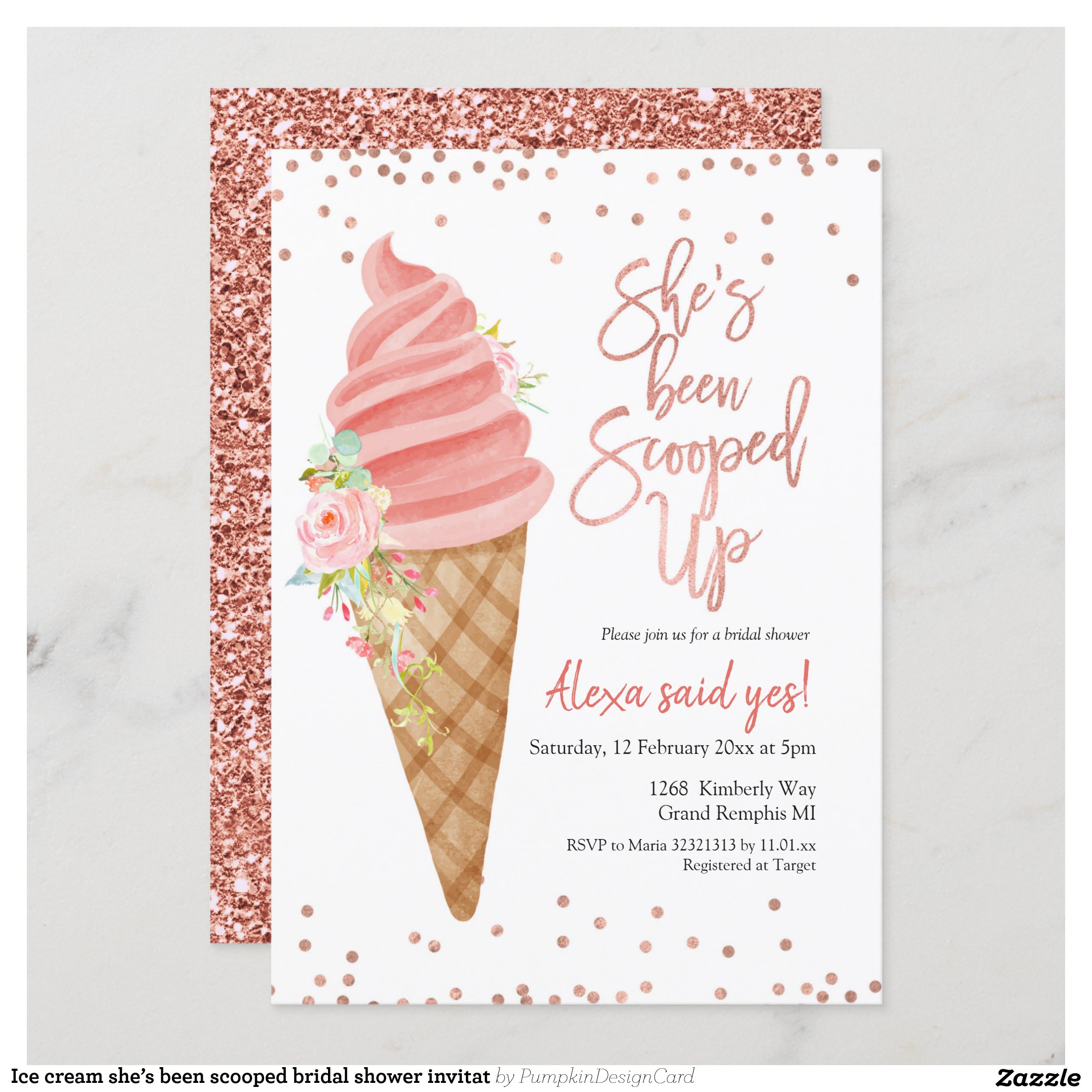 Ice cream she?s been scooped bridal shower invitat invitation