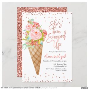 Ice cream she?s been scooped bridal shower invitat invitation