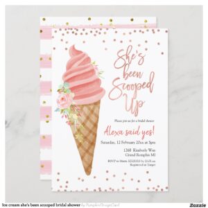 Ice cream she?s been scooped bridal shower invitation