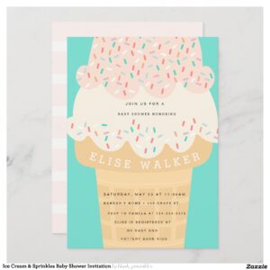 Ice Cream & Sprinkles Baby Shower Invitation