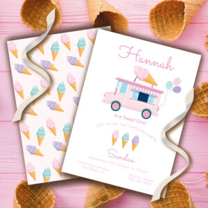 Ice Cream Truck Birthday Party Invitation