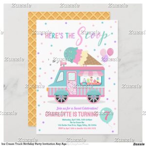Ice Cream Truck Birthday Party Invitation Any Age