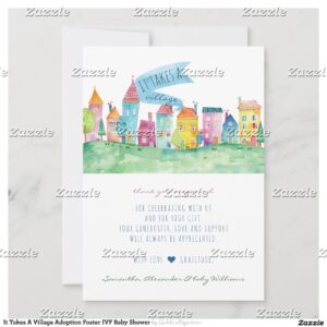 It Takes A Village Adoption Foster IVF Baby Shower Thank You Card