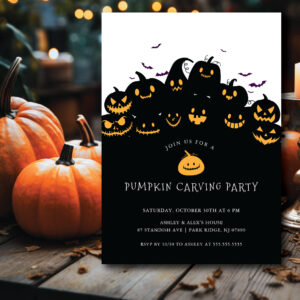 Jack O'Lantern Pumpkin Carving Invitation
