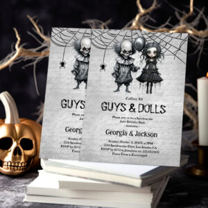 Joint Halloween Birthday Party Invitation