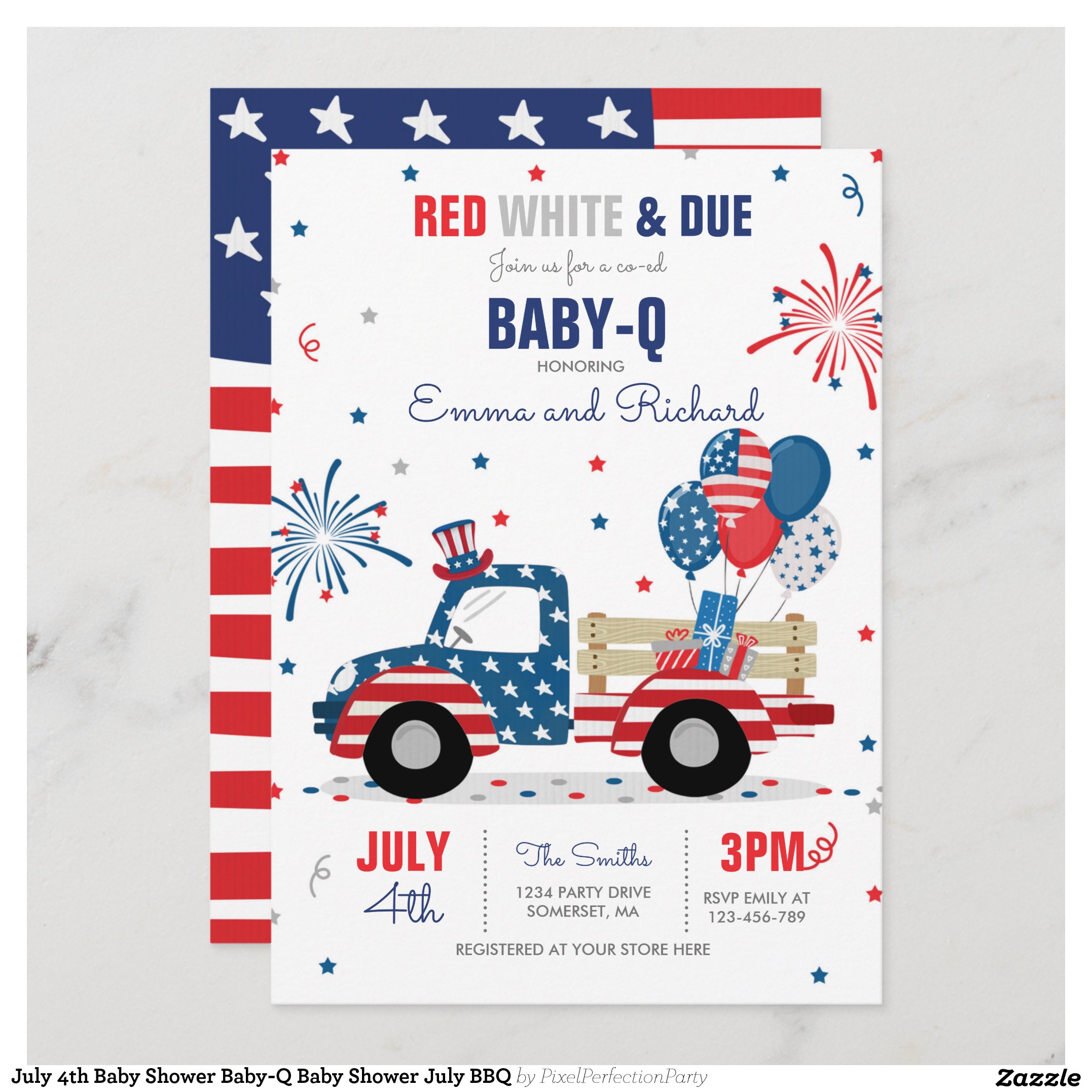 July 4th Baby Shower Baby-Q Baby Shower July BBQ Invitation