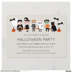 Kids Costume Party Halloween Invitation