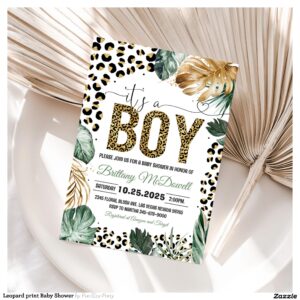 Leopard print Baby Shower Invitation
