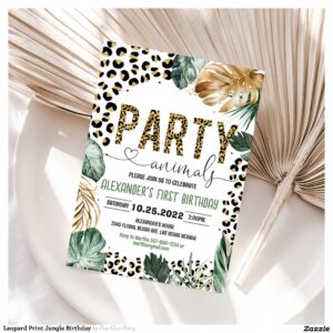 Leopard Print Jungle Birthday Invitation