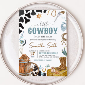 Little Cowboy Baby Shower Invitation