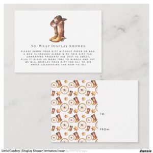 Little Cowboy Display Shower Invitation Insert