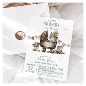 Little cowdoy Wild West Boy Baby Shower Invitation