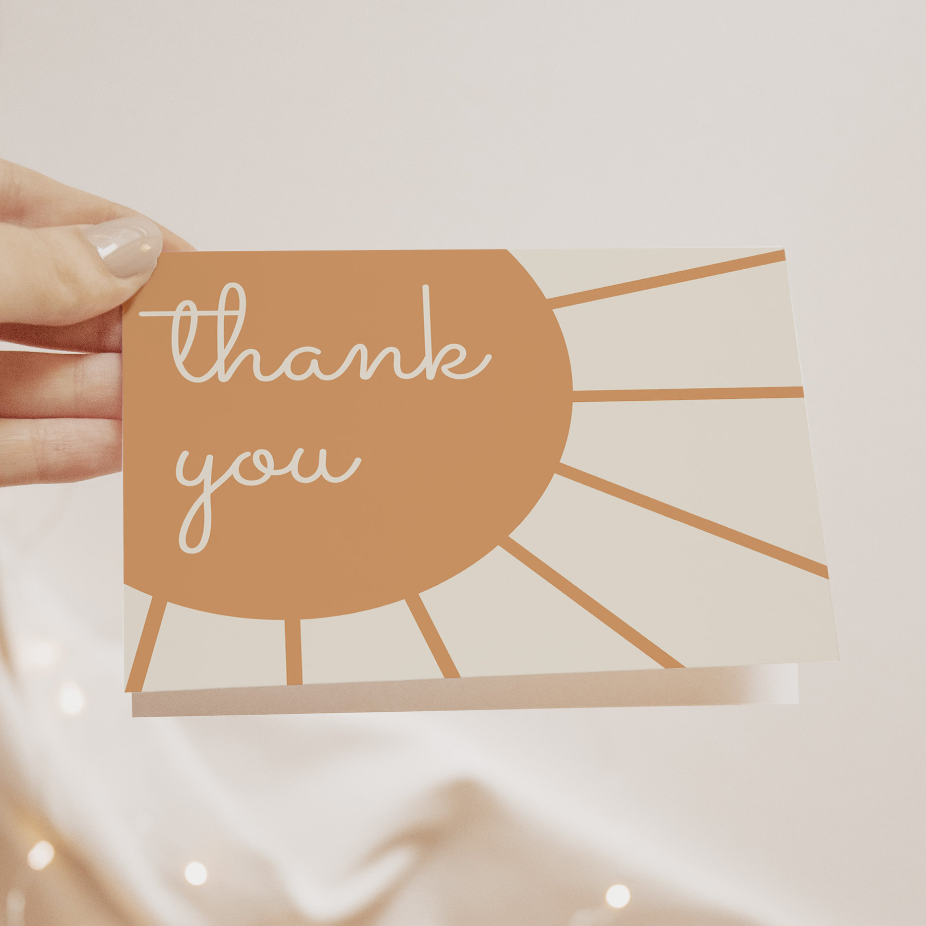 Little Ray of Sunshine Boho Baby Shower Thank You Card