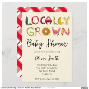Locally Grown Baby Farmer's Market Baby Shower Invitation