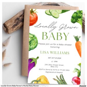 Locally Grown Baby Farmer's Market Baby Shower Invitation