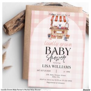 Locally Grown Baby Farmer's Market Baby Shower Invitation