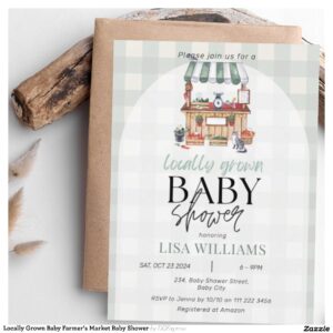 Locally Grown Baby Farmer's Market Baby Shower Invitation