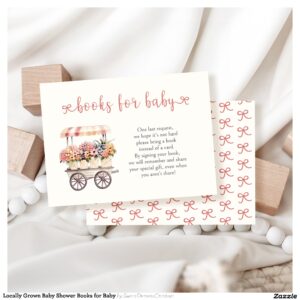 Locally Grown Baby Shower Books for Baby Enclosure Card