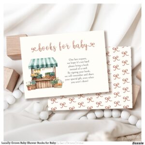 Locally Grown Baby Shower Books for Baby Enclosure Card