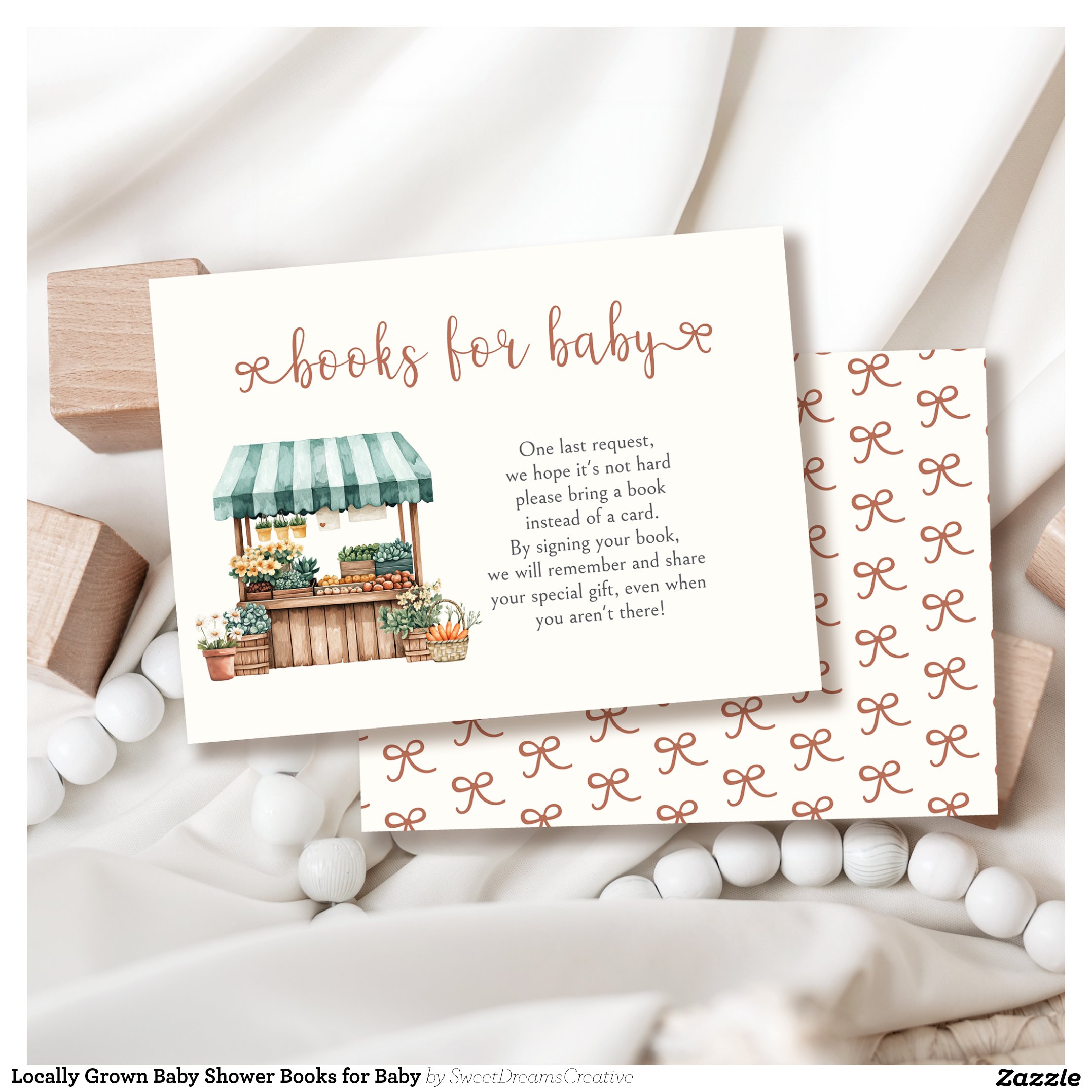 Locally Grown Baby Shower Books for Baby Enclosure Card