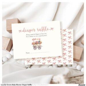 Locally Grown Baby Shower Diaper Raffle Enclosure Card