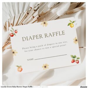 Locally Grown Baby Shower Diaper Raffle Enclosure Card