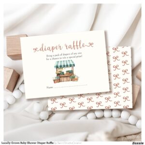 Locally Grown Baby Shower Diaper Raffle Enclosure Card