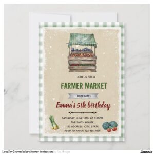 Locally Grown baby shower invitation