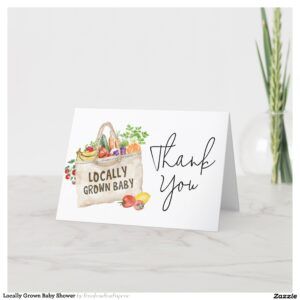 Locally Grown Baby Shower Thank You Card
